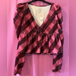 Maeve Velvet Babydoll Top NWT Size M